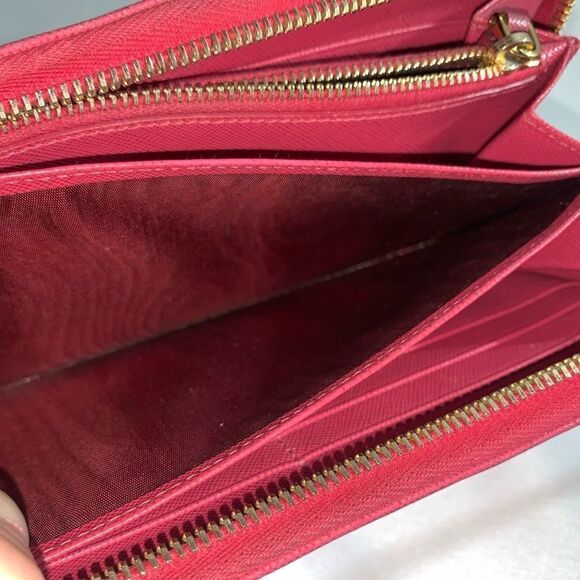 💥AUTHENTIC💥 Prada Saffiano Zip Around Clutch Wallet Pink - Picture 12 of 12